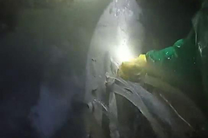 儋州消防水池堵漏现场